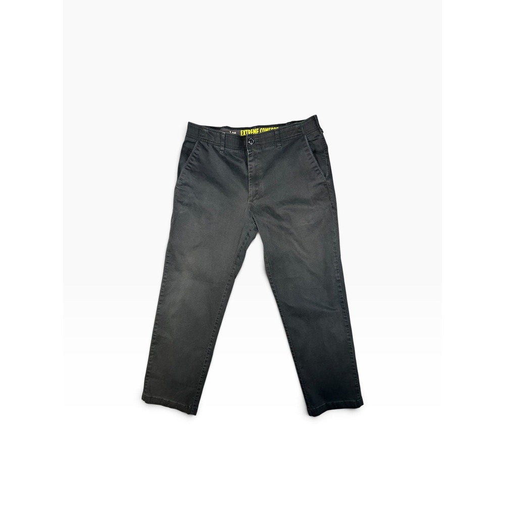 Lee Extreme Comfort Straight Fit Pants Men's 36x28 Flat Front Black Stretch